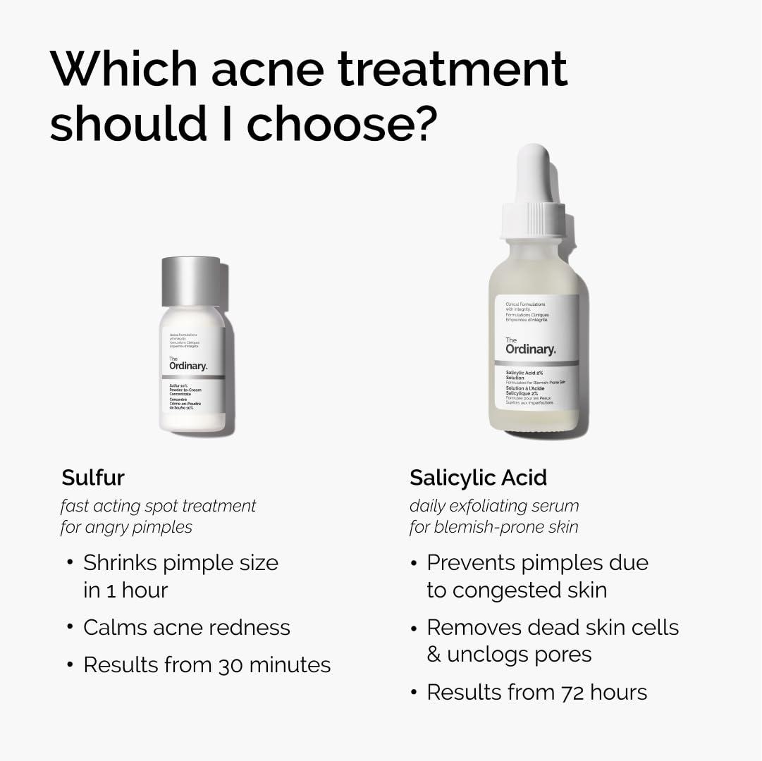 imageThe Ordinary Sulfur 10 PowdertoCream Acne Spot Treatment Concentrate Reduces Pimple Size and Zit Redness 018 Oz018 Ounce Pack of 2
