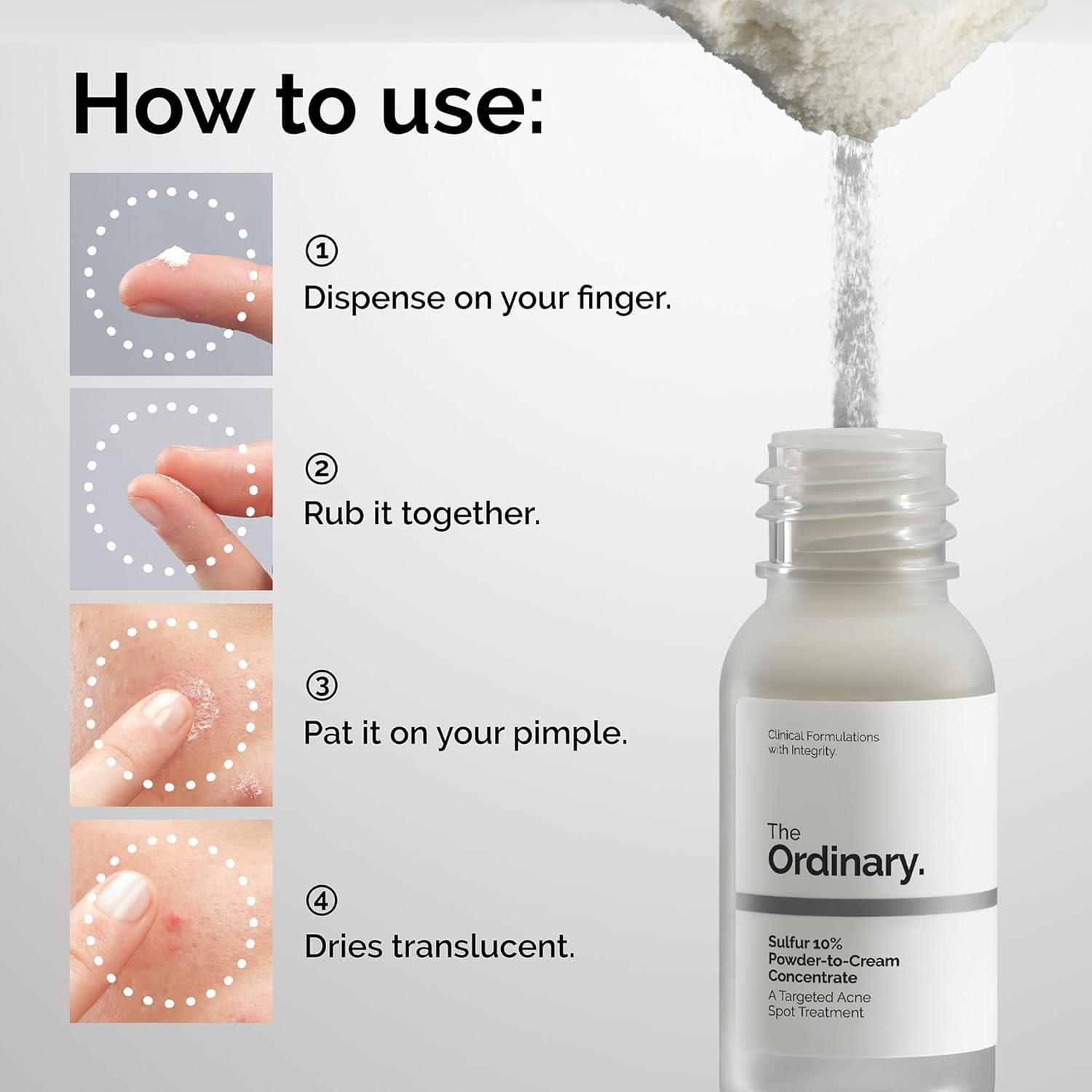 imageThe Ordinary Sulfur 10 PowdertoCream Acne Spot Treatment Concentrate Reduces Pimple Size and Zit Redness 018 Oz018 Ounce Pack of 2