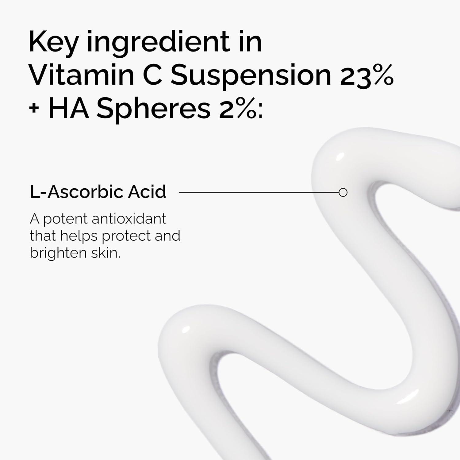 imageThe Ordinary Vitamin C Suspension 23 Hyaluronic Acid Spheres 2 Serum with Pure LAscorbic Acid1 Fl Oz Pack of 1