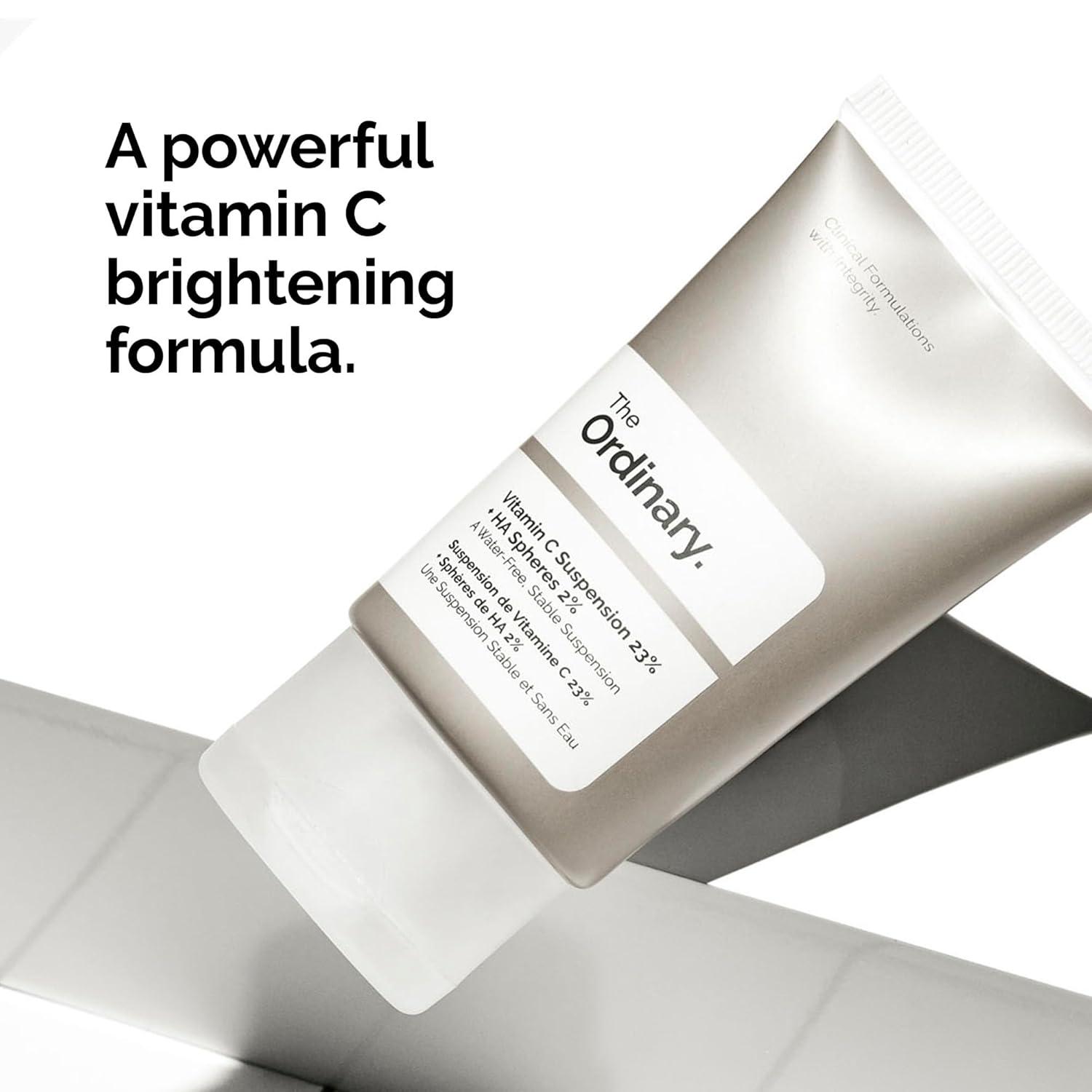 imageThe Ordinary Vitamin C Suspension 23 Hyaluronic Acid Spheres 2 Serum with Pure LAscorbic Acid1 Fl Oz Pack of 2