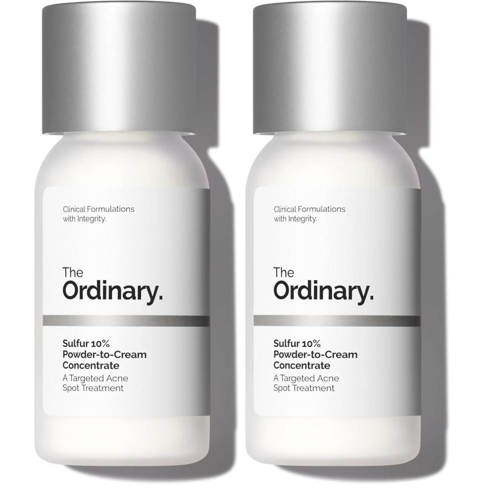 imageThe Ordinary Sulfur 10 PowdertoCream Acne Spot Treatment Concentrate Reduces Pimple Size and Zit Redness 018 Oz018 Ounce Pack of 2