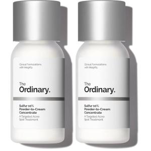 The Ordinary Sulfur 10% Powder-to-Cream Acne Spot Treatment Concentrate, Reduces Pimple Size and Zit Redness, 0.18 Oz(0.18 Ounce (Pack of 2))