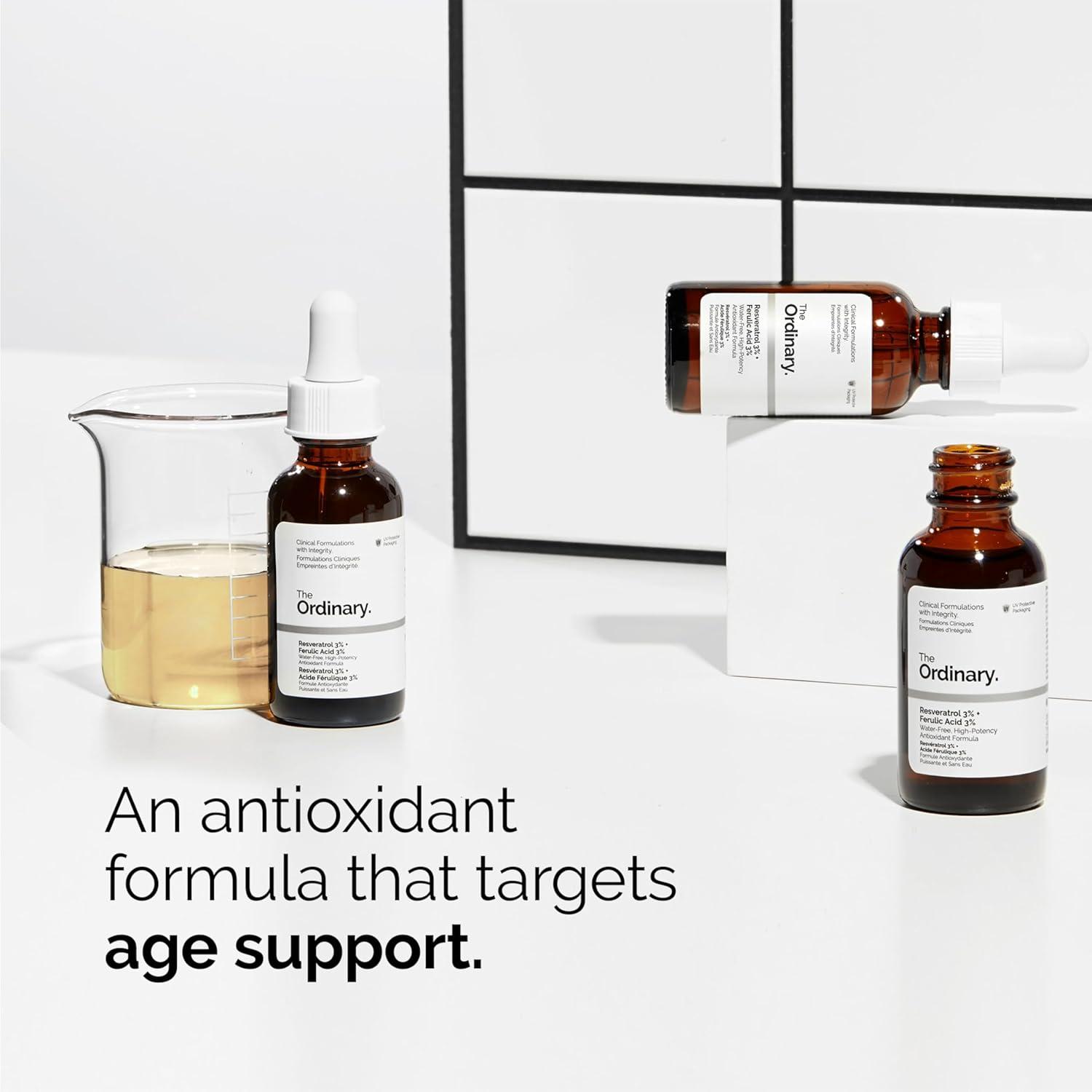 imageThe Ordinary Antioxidant Collection Skin Care Bundle Set For Age Support Ascorbyl Glucoside Solution 12 Resveratrol 3 Ferulic Acid 3 100 Organic ColdPressed Rose Hip Seed Oil