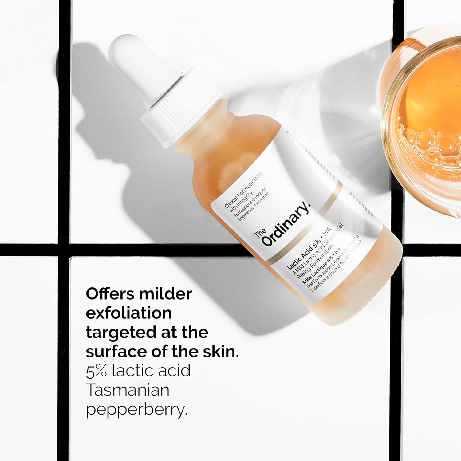 imageThe Ordinary Lactic Acid 5 Hyaluronic Acid 2 Gentle Exfoliating Serum for Smoother Skin1 Fl Oz Pack of 2
