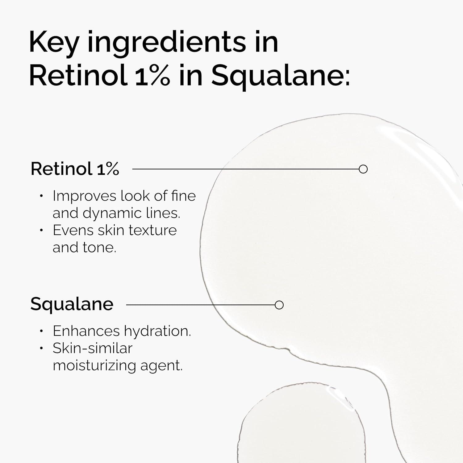 imageThe Ordinary Retinol 1 in Squalane HighStrength Retinol Serum for AntiAging and Skin Smoothing1 Fl Oz Pack of 1