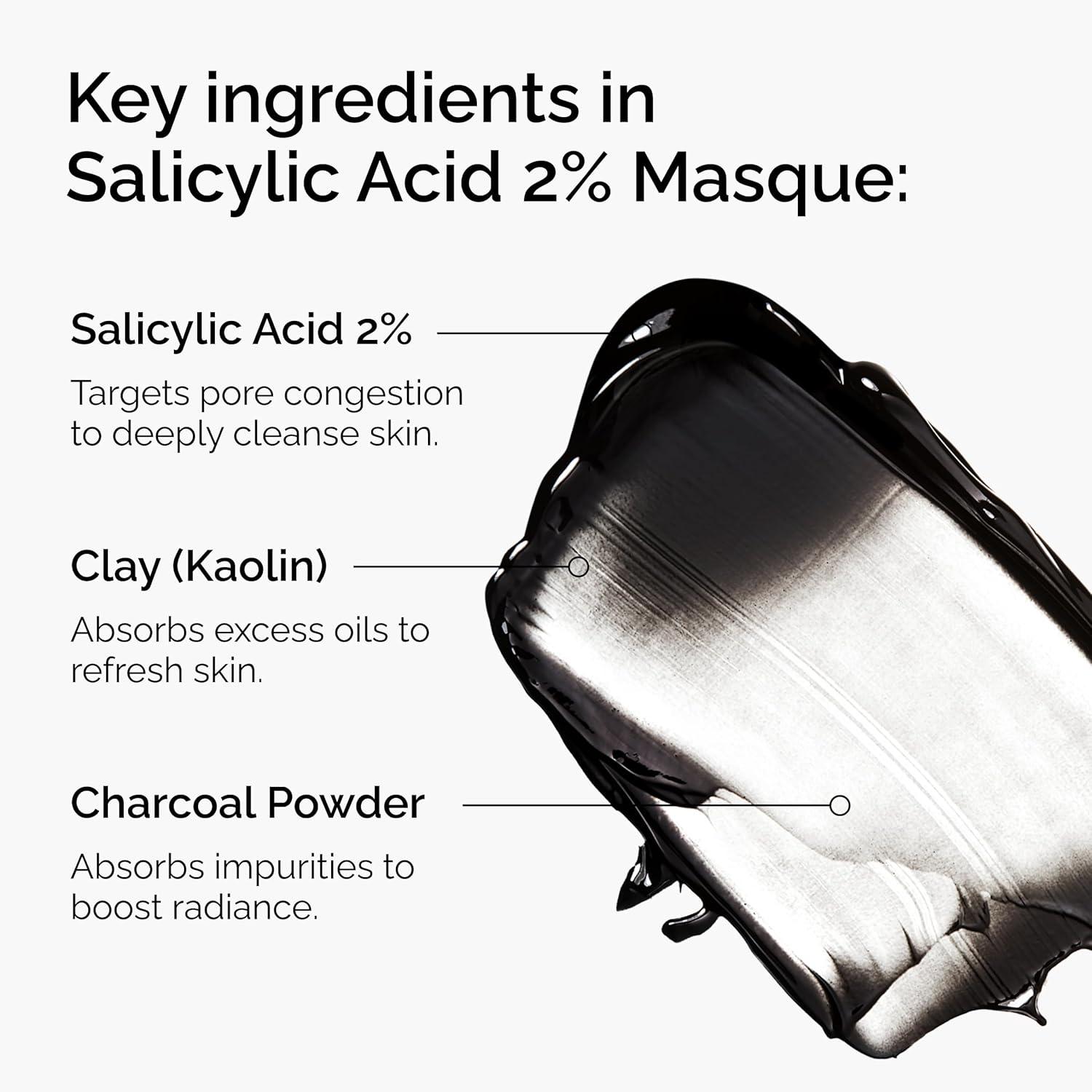 imageThe Ordinary Salicylic Acid 2 Masque Clarifying Charcoal amp Clay Mask for BlemishProne Skin 17 Fl Oz