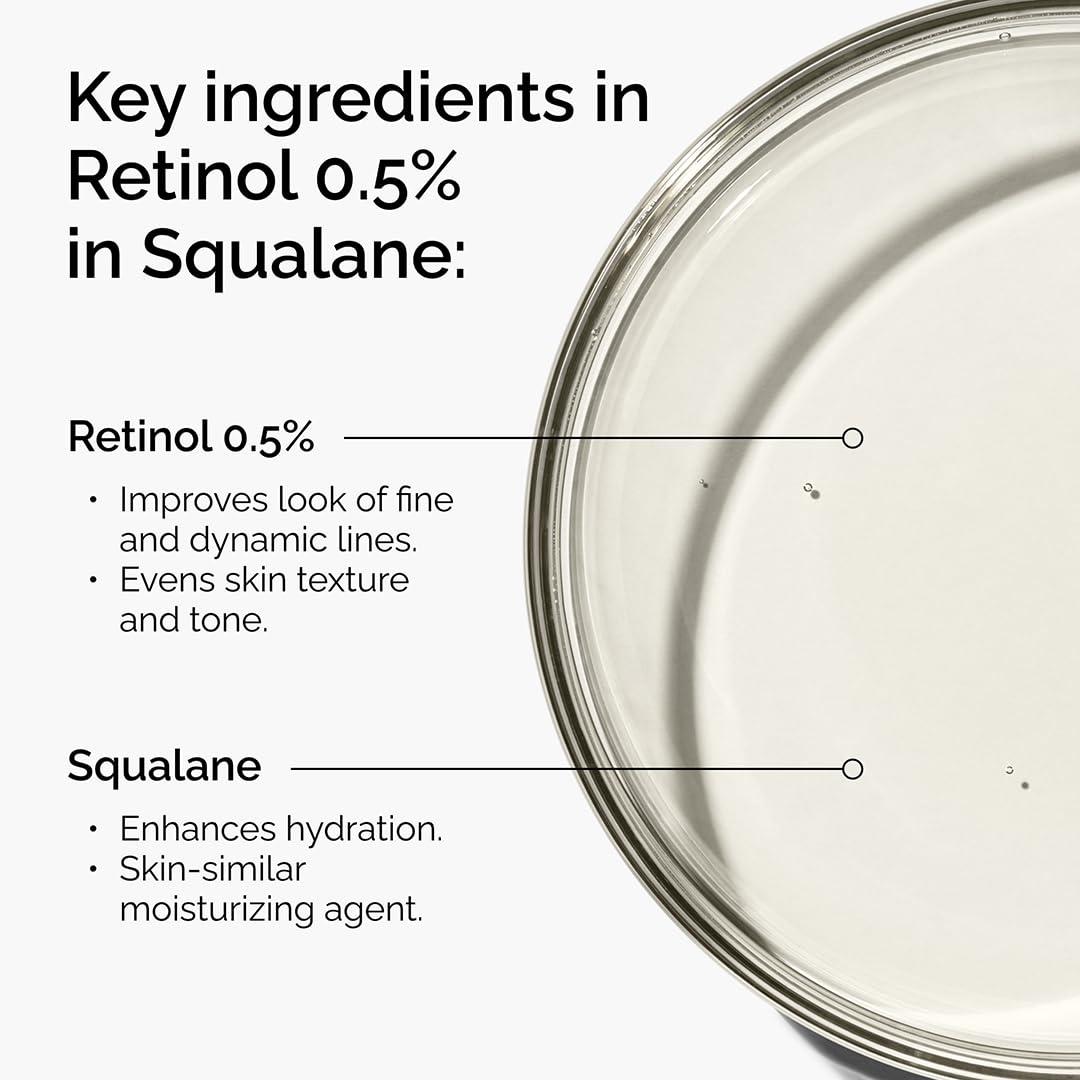 imageThe Ordinary Retinol 05 in Squalane Intermediate Retinol Serum for the Face That Is AntiAging and Skin Smoothing 1 Fl Oz