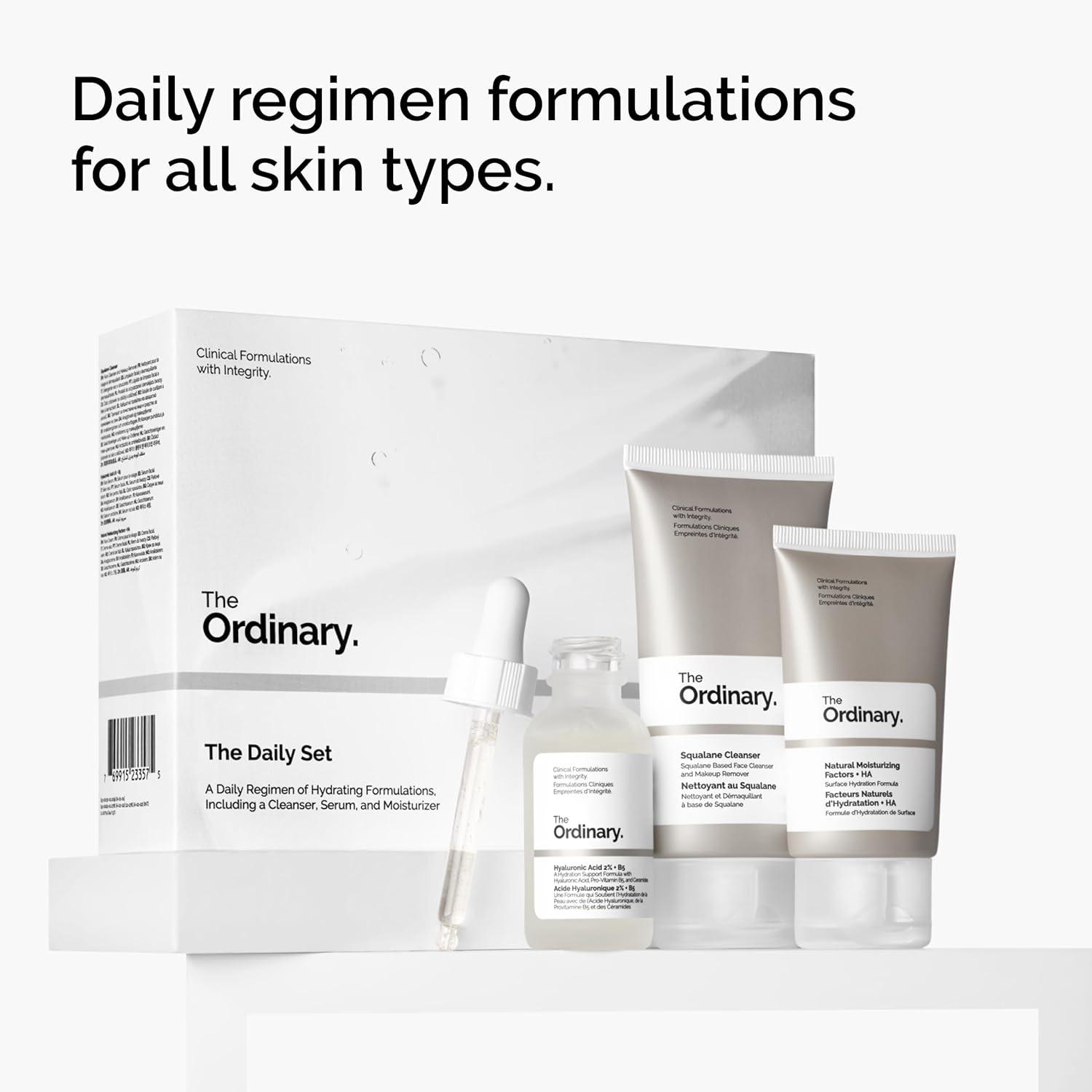 imageThe Ordinary The Daily Set Daily Skincare Routine with Squalane Cleanser Hyaluronic Acid 2 B5 and Natural Moisturizing Factors HA Skin Care Set