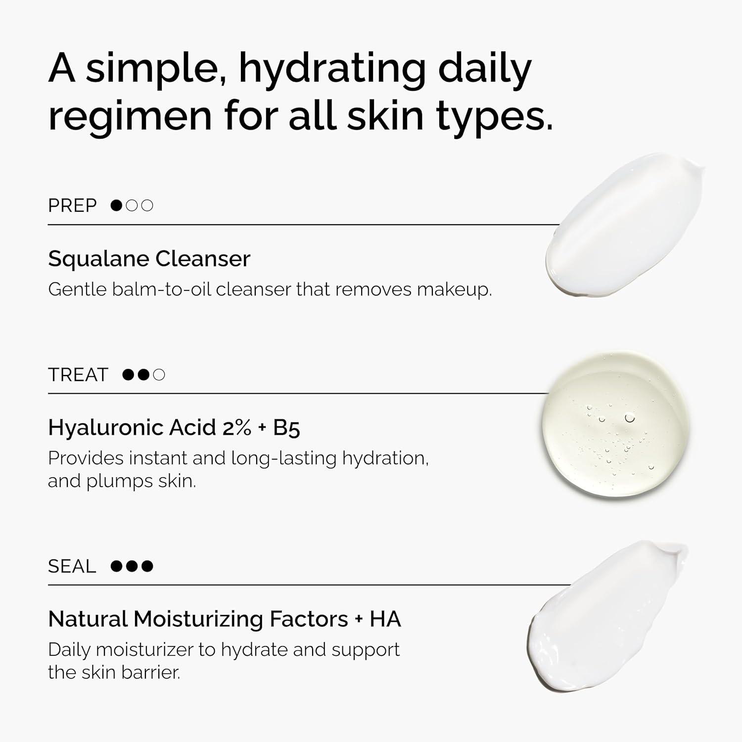 imageThe Ordinary The Daily Set Daily Skincare Routine with Squalane Cleanser Hyaluronic Acid 2 B5 and Natural Moisturizing Factors HA Skin Care Set