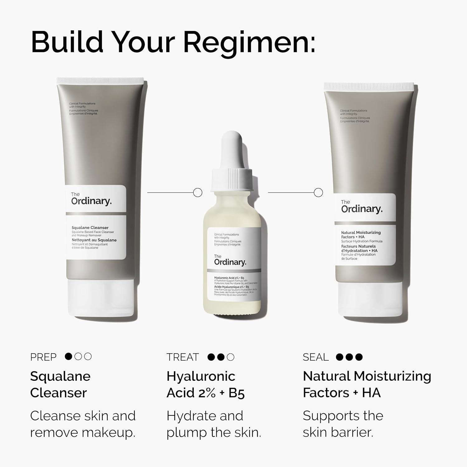 imageThe Ordinary Hydrating Collection Skin Care Bundle Set For Oily Skin Hyaluronic Acid 2 B5 1 Fl Oz Squalane Cleanser 51 Fl Oz Natural Moisturizing Factors Beta Glucan 1 Fl Oz