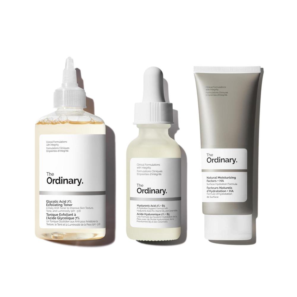 imageThe Ordinary Favorites Collection For Luminous Hydrated Skin Skin Care Bundle Set Glycolic Acid 7 Exfoliating Toner 81 Hyaluronic Acid 2 B5 Natural Moisturizing Factors HA
