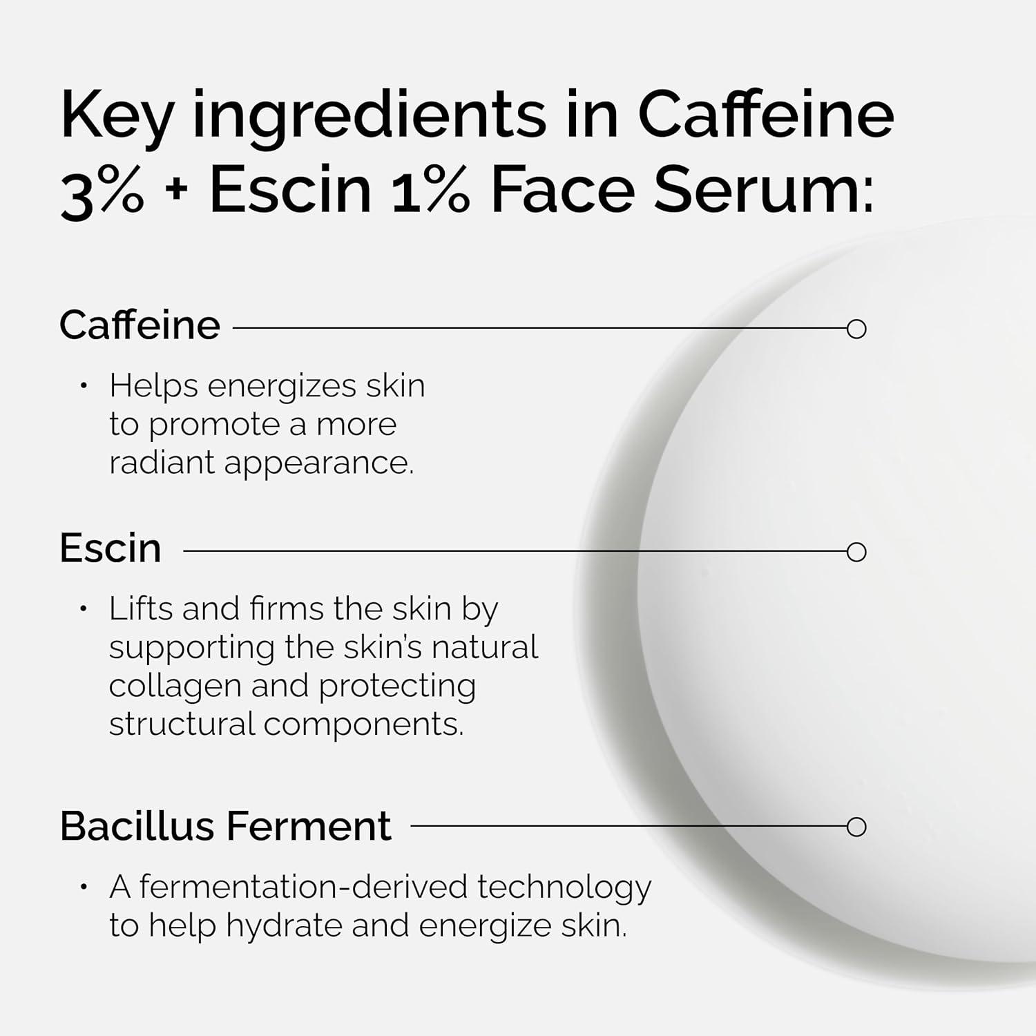 imageThe Ordinary Caffeine 3 Escin 1 Face Serum Energizing Serum to Tone and Tighten 1 Fl Oz